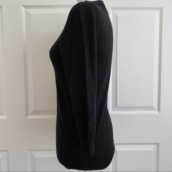 J Crew Black Crew Neck Marino Wool Sweater - Picture 4 of 7